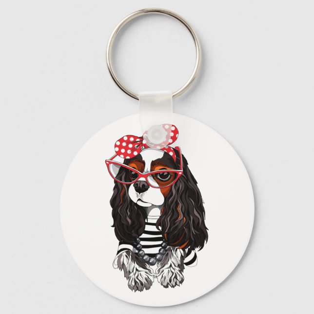 Chaveiro Cavalier King Charles Spaniel De Paris Com Amor (Frente)