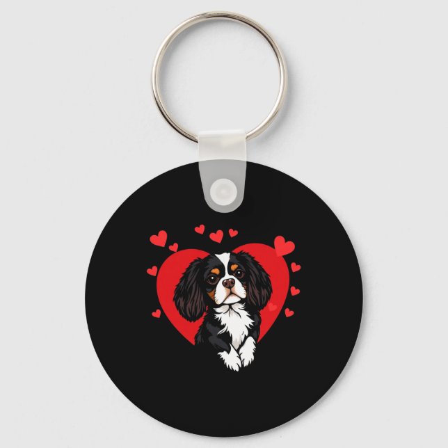 Chaveiro Cavalier King Charles Spaniel do Dia dos Namorados (Frente)