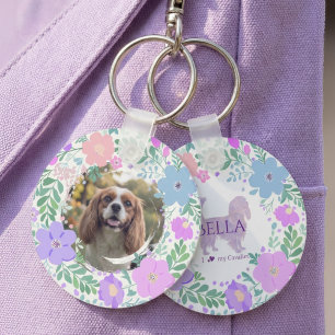 Chaveiro Cavalier King Charles Spaniel Lavanda Personalizad