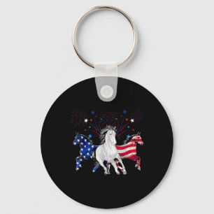 Chaveiro Cavalo 4 de julho Bandeira Patriótica Americana