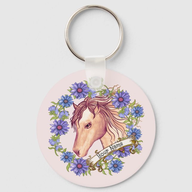 Chaveiro Cavalo Blue Daisy  (Frente)
