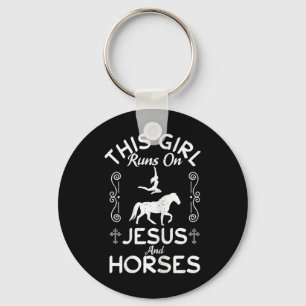 Chaveiro Cavalo Cristão Andando Esta Garota Corre Por Jesus