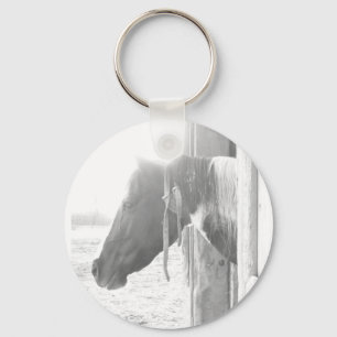 Chaveiro Cavalo de Barn/Fotografia Preta e Branca