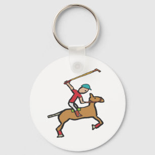 Chaveiro Cavalo e Cavaleiro Jogando Polo