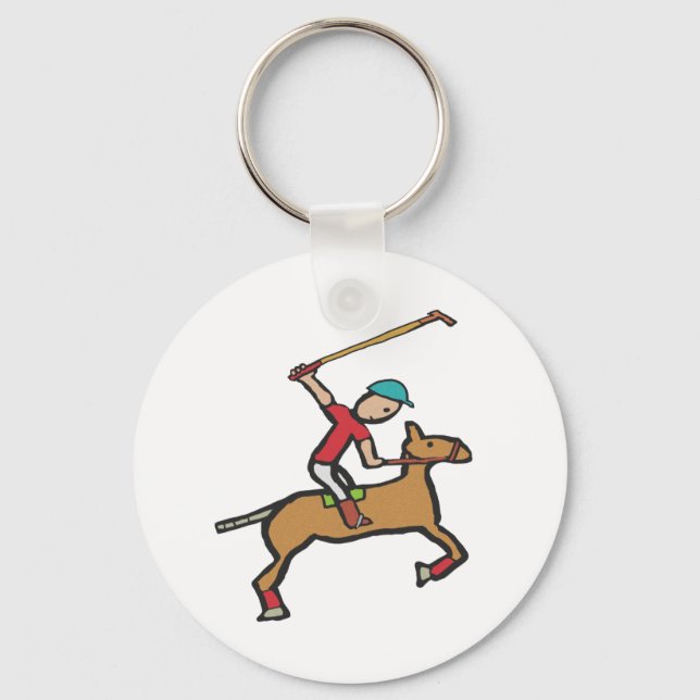 Chaveiro Cavalo e Cavaleiro Jogando Polo (Frente)