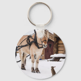 Chaveiro Cavalo e coelhos de conversa fazenda