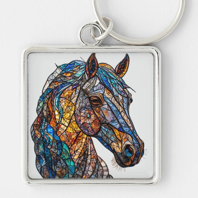 Chaveiro Cavalo Majestoso com Cores Vibrantes (Frente)