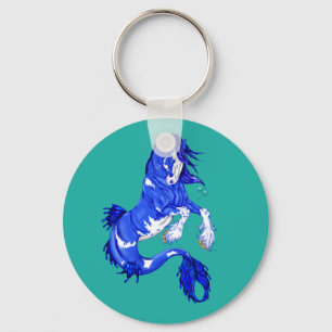 Chaveiro Cavalo-marinho Clydesdale Fantasia Azul