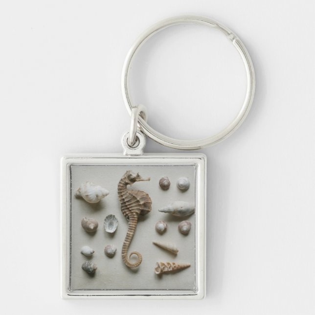 Chaveiro Cavalo marinho e escudos (Frente)