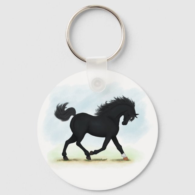 Chaveiro Cavalo Negro com Estrela e meia (Beleza Negra) (Frente)