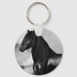 Chaveiro Cavalo orgulhoso do garanhão do preto do frisão