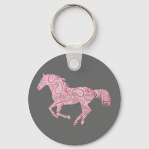 Chaveiro Cavalo Paisley Rosa