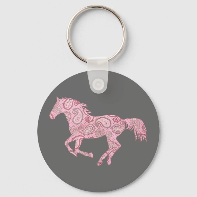 Chaveiro Cavalo Paisley Rosa (Frente)