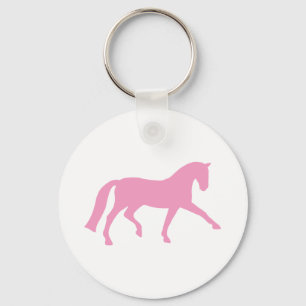 Chaveiro Cavalo prolongado do adestramento do trote (rosa)