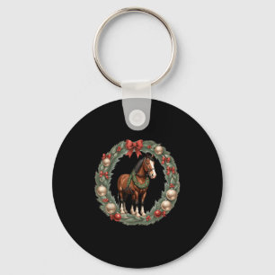 Chaveiro Cavalos de Natal Clydesdale & Uma Rua de Natal