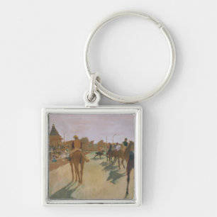 Chaveiro Cavalos de raça de Edgar Degas   na frente dos