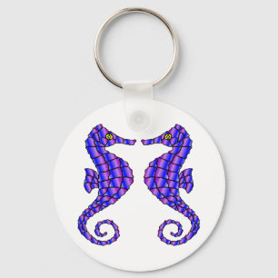 Chaveiro Cavalos-marinhos brancos 2