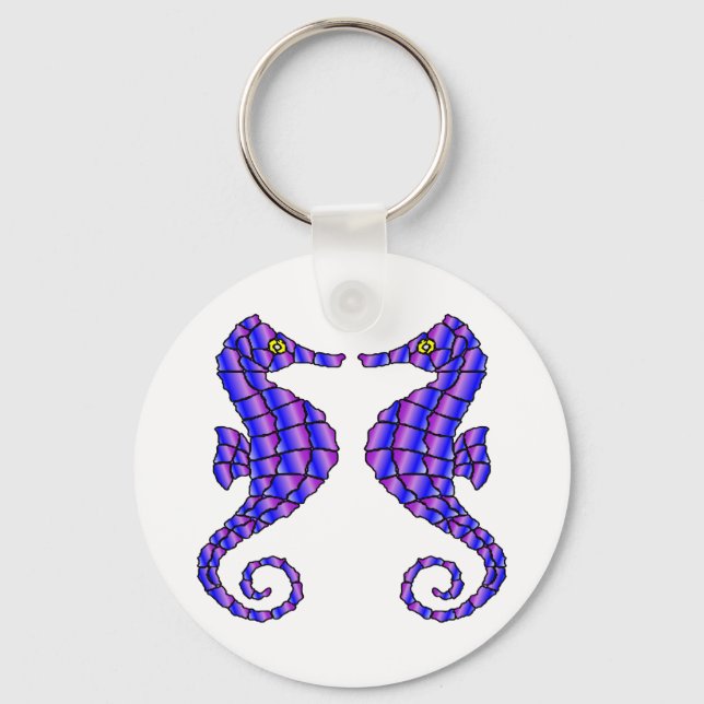 Chaveiro Cavalos-marinhos brancos 2 (Frente)