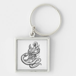 Chaveiro Caveira - cabeças do diabo com cobra