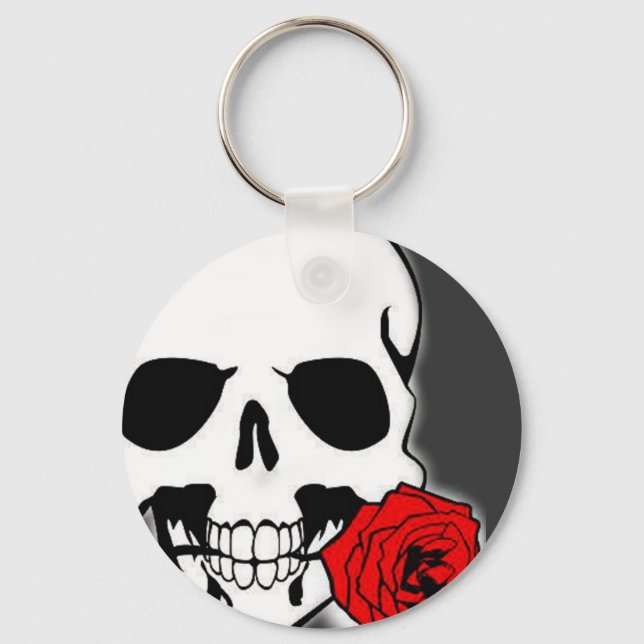 Chaveiro Caveira com Rosa (Frente)