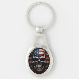 Chaveiro Caveira da Bandeira Americana