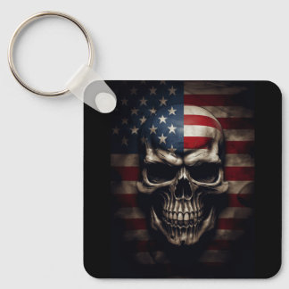 Chaveiro Caveira da Bandeira Americana