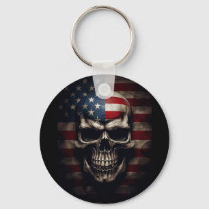 Chaveiro Caveira da Bandeira Americana