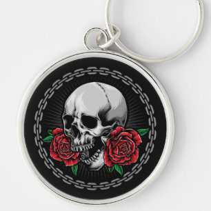 Chaveiro Caveira e Rosas