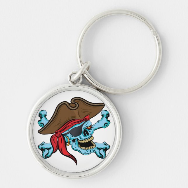 Chaveiro Caveira Pirata e Crossbones (Frente)
