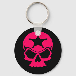 Chaveiro Caveira Rosa (fundo preto)