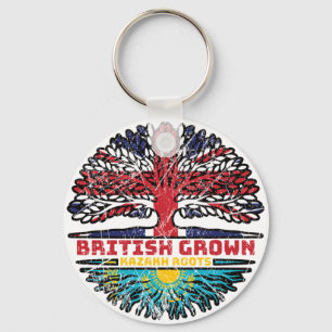 Chaveiro Cazaquistão Kazakh British Tree Roots Flag