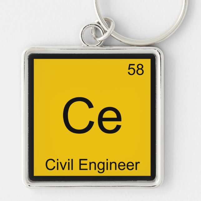 Chaveiro Ce - Engenheiro Civil Símbolo do Elemento Químico  (Frente)