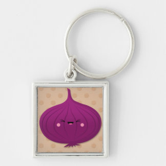Chaveiro Cebola vermelha de Kawaii em bolinhas de Brown