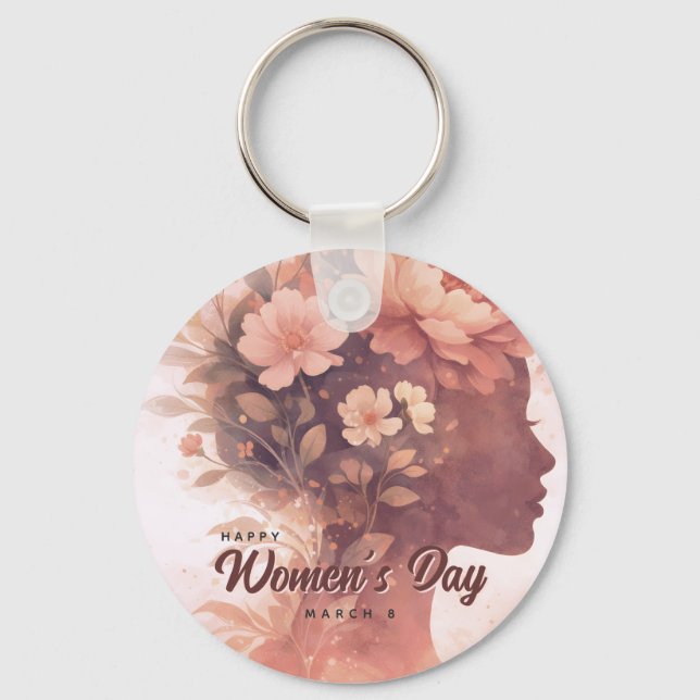 Chaveiro Celebração do Dia Internacional da Mulher Elegante (Frente)