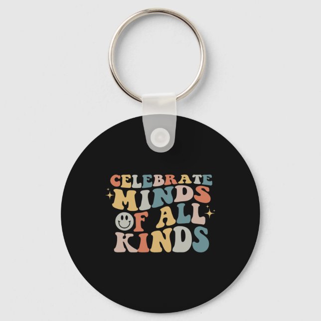 Chaveiro Celebre Mentes De Todos os Tipos Neurodiversidade  (Frente)