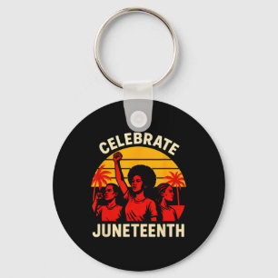 Chaveiro Celebre o Juneteenth Vintage Mulheres História Neg