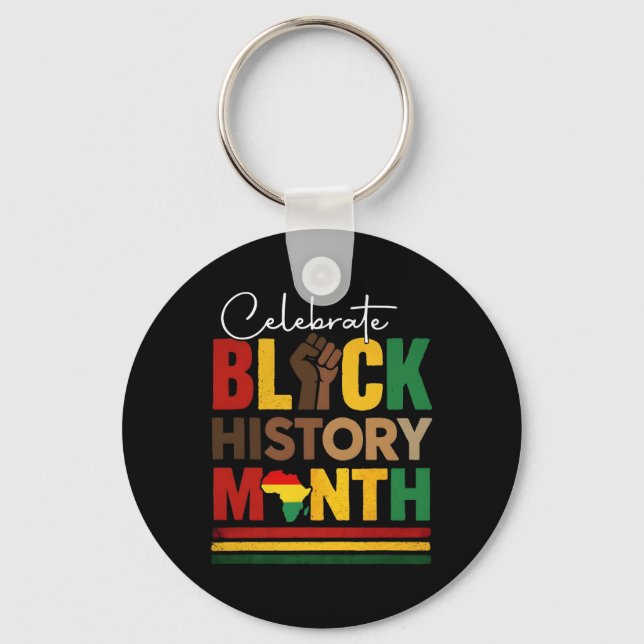 Chaveiro Celebre o Mês da História Negra e o Juneteenth Afr (Frente)
