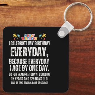Chaveiro Celebro meu aniversário todos os dias