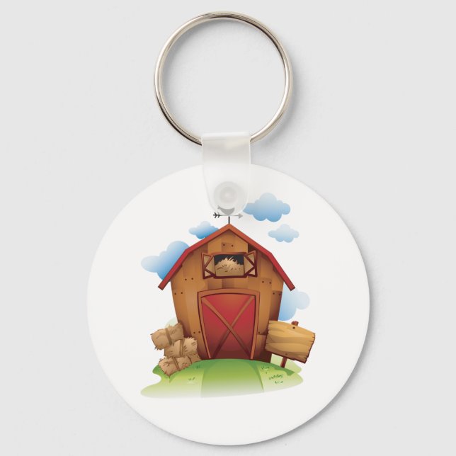 Chaveiro Celeiro de Fazenda Country com Cata-Vento (Frente)