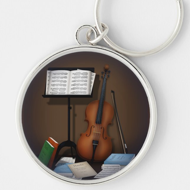 Chaveiro Cello & Music Stand Charming Miniature Scense (Frente)