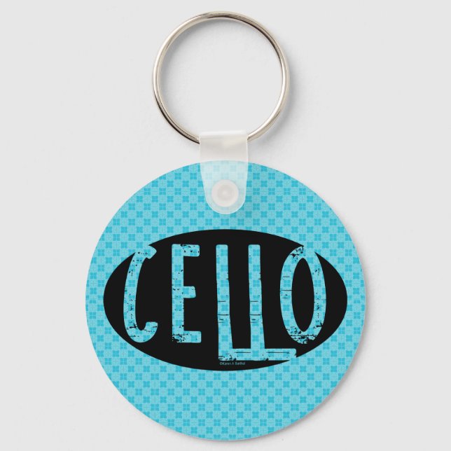 Chaveiro Cello Oval Rough Text (Frente)