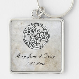 Chaveiro celta do nó no papel de pergaminho