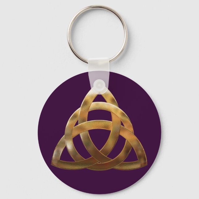 Chaveiro Celtic Dourada Trinity Knot (Frente)