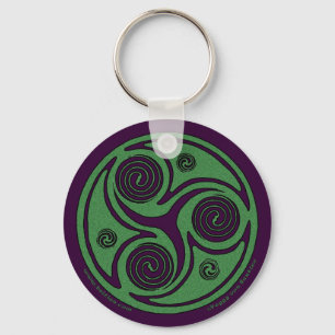 Chaveiro Celtic Spiral, design Triskelion nº 1