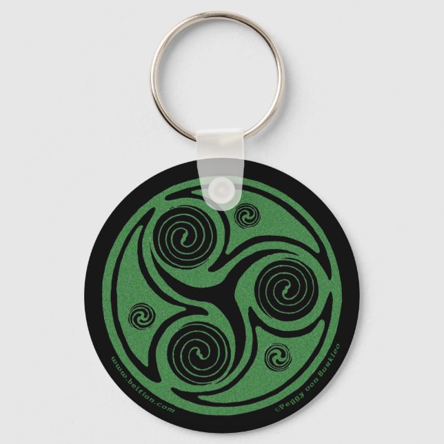 Chaveiro Celtic Spiral, Triskele design #2 (Frente)