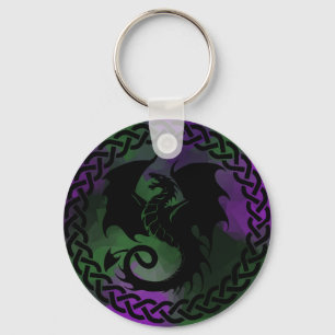 Chaveiro CelticCircleDragonPurpleGreen