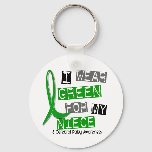 Chaveiro Célula Cerebral Eu Visto Verde Para A Minha sobrin (Frente)