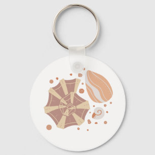 Chaveiro Célula de desenho animado com ornamento de rabisco