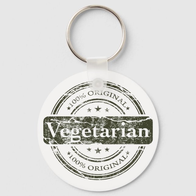 Chaveiro Cem por cento vegetariano (Frente)