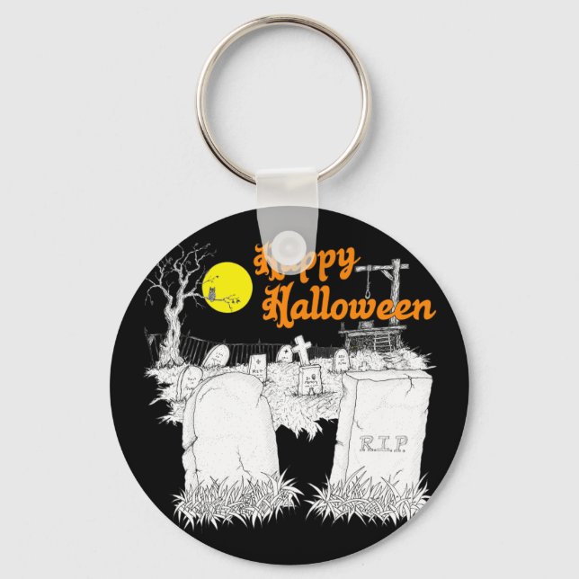 Chaveiro cemitério de halloween (Frente)